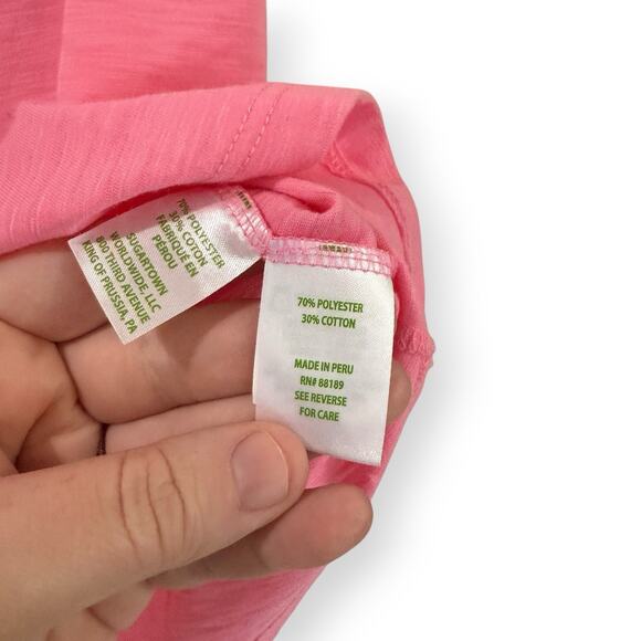 NWT Lilly Pulitzer Etta Scoop-Neck Tee Womens Size XS Rousseau Pink T-Shirt Top - Picture 7 of 11